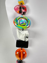 Jackie Brazil "Indiana" Mix Colours Multi-Bead Long Resin 110cm Necklace ( N0038 )
