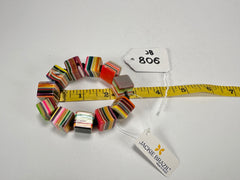 Jackie Brazil "POP" Liquorice Mix Colours Small Cubes Bracelet ( B0224 )