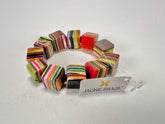 Jackie Brazil "POP" Liquorice Mix Colours Small Cubes Bracelet ( B0224 )