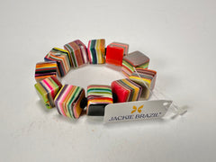 Jackie Brazil "POP" Liquorice Mix Colours Small Cubes Bracelet ( B0224 )
