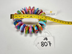 Jackie Brazil "Ana" Kandinsky Elasticated Wheels Resin Bracelet ( B0910 )