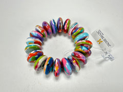 Jackie Brazil "Ana" Kandinsky Elasticated Wheels Resin Bracelet ( B0910 )