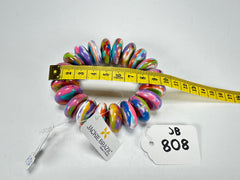 Jackie Brazil "Ana" Kandinsky Elasticated Wheels Resin Bracelet ( B0910 )