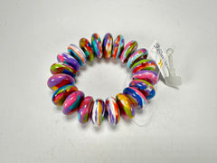 Jackie Brazil "Ana" Kandinsky Elasticated Wheels Resin Bracelet ( B0910 )