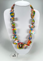 Jackie Brazil "Indiana" Kandinsky Multi-Bead Medium Resin 70cm Necklace ( N0033 )