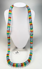 Jackie Brazil "Bela" Transparent Paris Mix Resin Mini Wheels 110cm Necklace ( N0048 )