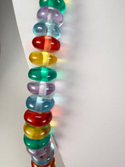 Jackie Brazil "Bela" Transparent Paris Mix Resin Mini Wheels 110cm Necklace ( N0048 )