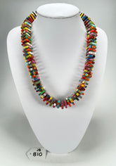 Jackie Brazil "Patricia" Kandinsky Liquorice Squares & Beads 55cm Necklace ( N0025 )