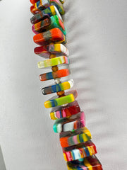 Jackie Brazil "Patricia" Kandinsky Liquorice Squares & Beads 55cm Necklace ( N0025 )