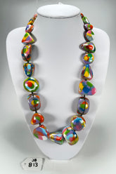 Jackie Brazil "Indiana" Kandinsky Multi-Bead Medium Resin 70cm Necklace ( N0033 )