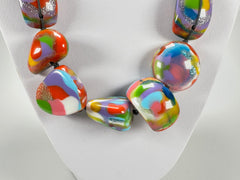 Jackie Brazil "Indiana" Kandinsky Multi-Bead Medium Resin 70cm Necklace ( N0033 )