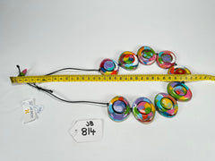 Jackie Brazil "Saturn" Kandinsky Disk and Cylinder On String Short 50cm Necklace ( N0060 )
