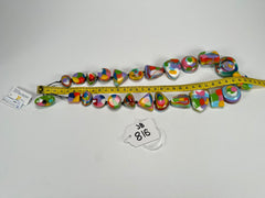 Jackie Brazil "Indiana" Kandinsky Multi-Bead Medium Resin 70cm Necklace ( N0033 )