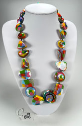 Jackie Brazil "Indiana" Kandinsky Multi-Bead Medium Resin 70cm Necklace ( N0033 )