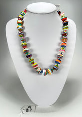 Jackie Brazil "Camille" Liquorice Stripes x Kandinsky Small Stones 55cm Necklace ( N0070 )