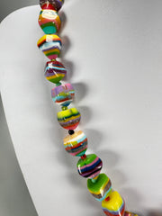 Jackie Brazil "Camille" Liquorice Stripes x Kandinsky Small Stones 55cm Necklace ( N0070 )