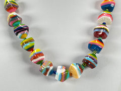 Jackie Brazil "Camille" Liquorice Stripes x Kandinsky Small Stones 55cm Necklace ( N0070 )