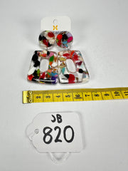 Jackie Brazil "Ruth" Cascade Trapez On Pin Resin Earrings ( E0010 )