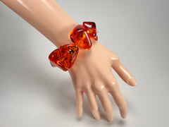Jackie Brazil "Diamonds" Amber Flintstone Bone Bracelet ( B0211 )