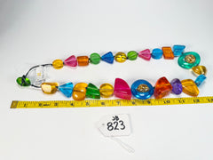 Jackie Brazil "Indiana" Transparent Carnaval Mix Multi-Bead Medium Resin 70cm Necklace ( N0033 )