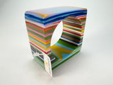 Jackie Brazil "Mix Colours" Liquorice Allsorts Striped 5cm Square Resin Bangle ( B2057 )