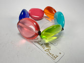 Jackie Brazil "Kathy" Transparent Summer Mix Small Riverstones Bracelet ( B0800 )