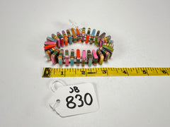 Jackie Brazil "Patricia" Liquorice Squares & Beads Spring Colour Resin Bracelet ( B0192 )