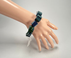 Jackie Brazil "POP" Liquorice Blue Mix Small Cubes Bracelet ( B0224 )