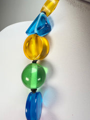 Jackie Brazil "Indiana" Transparent Carnaval Mix Multi-Bead Medium Resin 70cm Necklace ( N0033 )