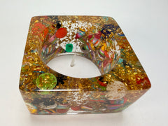 Jackie Brazil "Solid Square" Cascade x Gold Flakes 5cm Bangle ( B2100 )