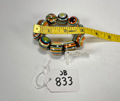Jackie Brazil "Cat Eyes" Liquorice Allsorts Balls Winter Mix Resin Bracelet ( B0885 )