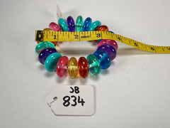 Jackie Brazil "Ana" Transparent Summer Mix Elasticated Wheels Resin Bracelet ( B0910 )