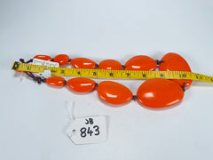 Jackie Brazil "Orange Gloss" Short Flat Riverstones 50cm Necklace ( N3616 )