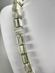 Jackie Brazil "POP" Liquorice Cream Mix Small Cubes 65cm Necklace ( N0046 )