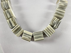 Jackie Brazil "POP" Liquorice Cream Mix Small Cubes 65cm Necklace ( N0046 )