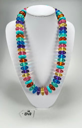 Jackie Brazil "Ana" Transparent Summer Mix Resin Wheels 70cm Necklace ( N0044 )