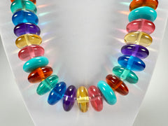 Jackie Brazil "Ana" Transparent Summer Mix Resin Wheels 70cm Necklace ( N0044 )