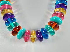 Jackie Brazil "Ana" Transparent Summer Mix Resin Wheels 50cm Necklace ( N0042 )