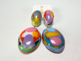 Jackie Brazil "Kandinsky" Medium Riverstone Double Pendant Resin Earrings ( E3900 )
