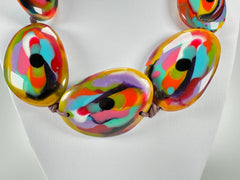 Jackie Brazil "Kandinsky" Long Flat Riverstones 65cm Necklace ( N3700 )