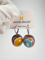 Jackie Brazil "Cat Eyes" Liquorice Balls Mix Colours Short Resin Earrings ( E0960 )