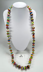 Jackie Brazil "Camille" Liquorice Stripes x Kandinsky Small Stones 110cm Necklace ( N0078 )