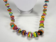 Jackie Brazil "Camille" Liquorice Stripes x Kandinsky Small Stones 110cm Necklace ( N0078 )