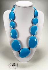 Jackie Brazil "Blue Gloss" Long Flat Riverstones 65cm Necklace ( N3700 )