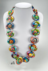 Jackie Brazil "Saturn" Kandinsky Disc & Ball Long 75cm Necklace ( N0052 )