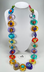 Jackie Brazil "Saturn" Transparent Paris Mix Disc & Ball Long 110cm Necklace ( N0054 )