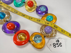 Jackie Brazil "Saturn" Transparent Paris Mix Disc & Ball Long 110cm Necklace ( N0054 )