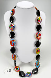 Jackie Brazil "Kathy" Black & Kandinsky Small Riverstones 100cm Necklace ( N3760 )