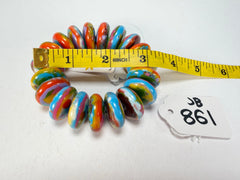 Jackie Brazil "Ana" Kandinsky Elasticated Wheels Resin Bracelet ( B0910 )