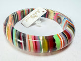 Jackie Brazil "Thin Cat Eye" Liquorice Allsorts with Cat Eye Mix Colours 1.3cm Resin Bangle ( B1151 )
